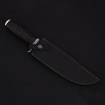 Damascus Steel Bowie Knife // Micarta Handle + Damascus Guard