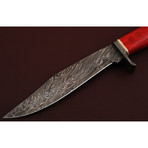 Damascus Steel Bowie Knife // Pakkawood Handle