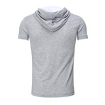 Contrast Hooded-Polo // Gray + White (L)