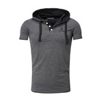 Contrast Hooded-Polo // Anthracite + Black (XL)
