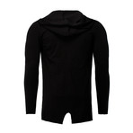 Kapuzen Long Stylist Sweater // Black + White (S)