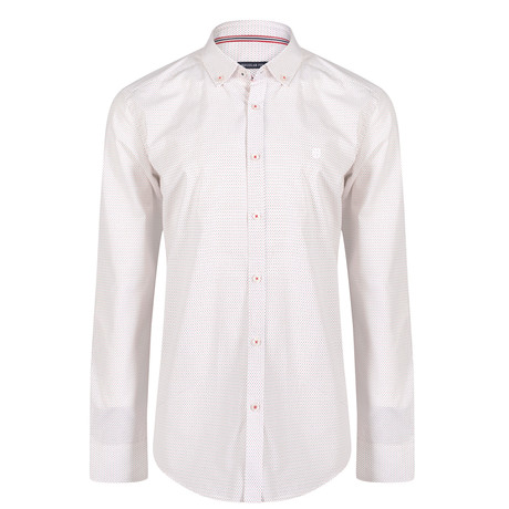 Momus Dress Shirt // White + Navy + Red (S)