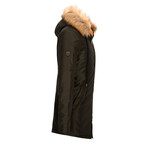 Fur Hooded Winter Coat // Khaki (3XL)
