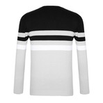 Cavallari Jersey Sweater // Light Gray + Black + White (M)