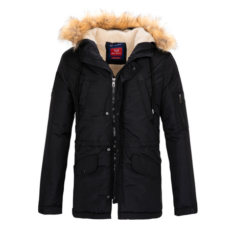 Fur Fleeced Winter Coat // Black (S)