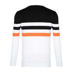 Atlas Jersey Sweater // White + Black + Persimmon (XL)