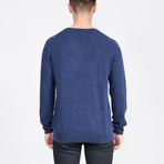 Classic V-Neck Cashmere Sweater // Denim Mouline (S)