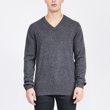 Classic V-Neck Cashmere Sweater // Charcoal Heather (S)