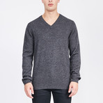 Classic V-Neck Cashmere Sweater // Charcoal Heather (2XL)