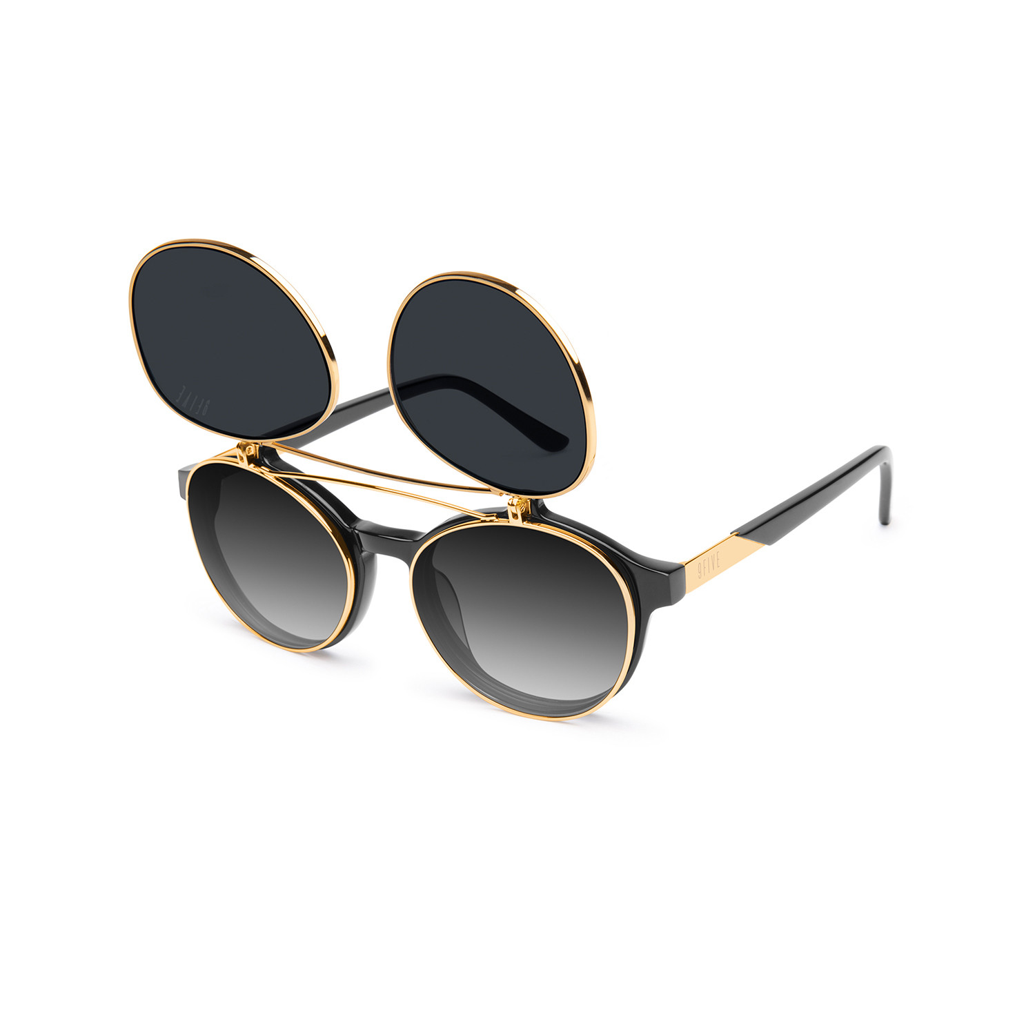 9five lane double flip black and 24k gold sunglasses