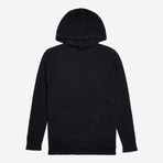Solid Pullover Cashmere Hoodie // Black (XL)