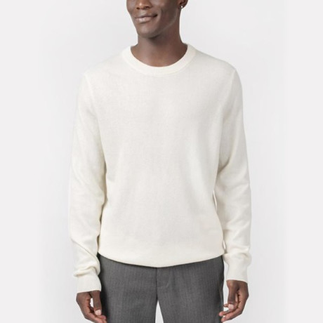 Classic Crew Neck Cashmere Sweater // Ivory (S)