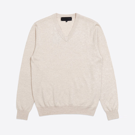 Classic V-Neck Cashmere Sweater // Natural (S)