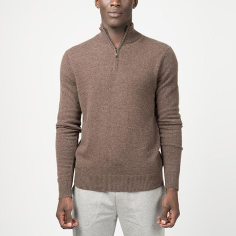 Classic 1/4 ZIP Cashmere Sweater // Acorn (S)