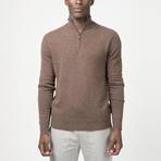 Classic 1/4 ZIP Cashmere Sweater // Acorn (M)