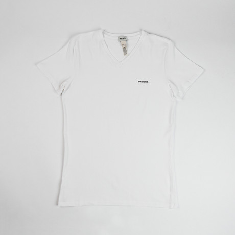 Diesel // Michael Essentials Logo V-Neck T-Shirt // White (S)