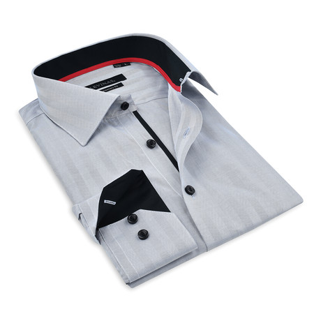 Button-Up Shirt // Gray + Black (S)