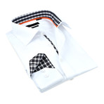 Button-Up Shirt // White + Charcoal (3XL)