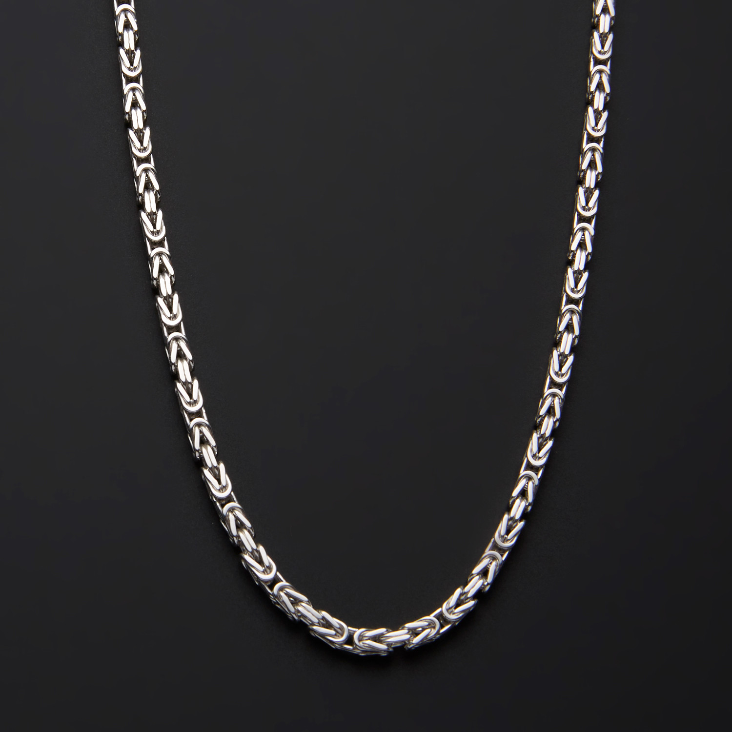 Square Byzantine Chain // 3 mm (22"L) - Best Silver Jewelry - Touch of