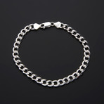 Flat Cuban Pave Bracelet // 7mm // 8"L (8"L)