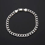 Flat Cuban Pave Bracelet // 7mm // 8"L (8"L)