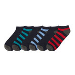 Supersoft Low Cut Rugby Stripe Socks // Pack of 6 // Multicolor