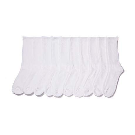 Basic Athletic Crew Sock // White // Pack of 10