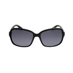 Women's Rectangle Sunglasses // Black Horn + Gray