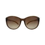 Ferragamo // Women's Oversized Sunglasses // Crystal Brown + Brown Gradient