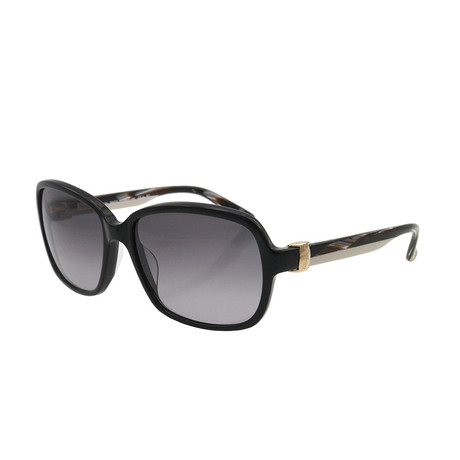 Women's Rectangle Sunglasses // Black Horn + Gray