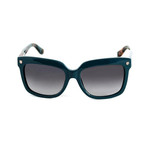 Women's Square Sunglasses // Petrol Blue + Gray Gradient