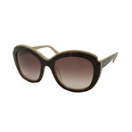 Ferragamo // Women's Cat Eye Sunglasses // Havana Beige + Brown Gradient
