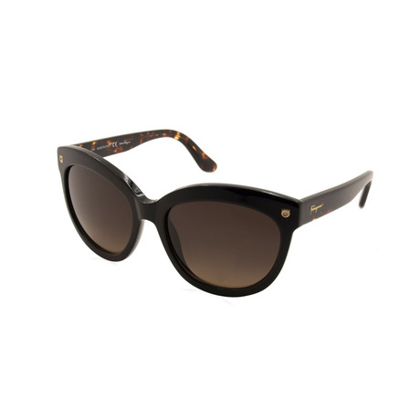 Women's Cat Eye Sunglasses // Black + Brown