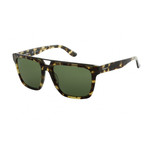 Ferragamo // Men's Rectangle Double Bridge Sunglasses // Antique Tortoise + Gray
