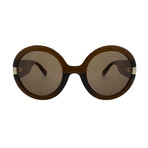 Ferragamo // Women's Round Sunglasses // Brown + Brown