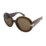 Ferragamo // Women's Round Sunglasses // Brown + Brown