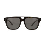 Ferragamo // Rectangle Double Bridge Sunglasses // Tortoise + Gray