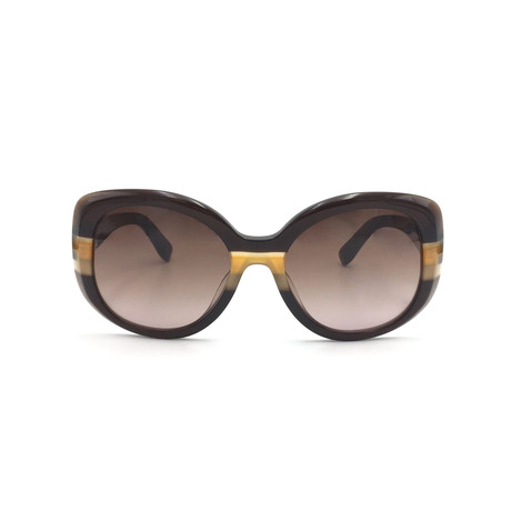 Ferragamo // Women's Classic Sunglasses // Brown + Orange. + Brown Gradient