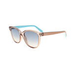 Rectangular Transparent Sunglasses // Beige And Blue + Blue