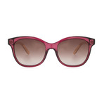 Ferragamo // Women's Rectangular Transparent Sunglasses // Burgundy + Burgundy