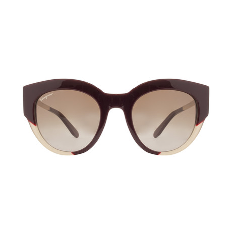 Ferragamo // Women's SF855S Sunglasses // Red + Beige + Brown Gradient