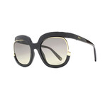 Ferragamo // Dual Frame Sunglasses // Black. + Gray