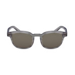 Ferragamo // Men's Classic Round Sunglasses // Striped Gray + Gray