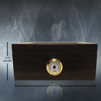 Walnut Wood Glass Top // Luxury Cigar Humidor 50Ct
