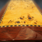 Burl Wood High Gloss + Mappa Wood Inlay // Large Luxury Cigar Humidor 150Ct