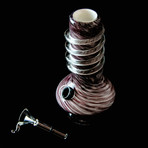 Tie-Dye Blown-Glass Pipes (8" Purple + White Swirl)