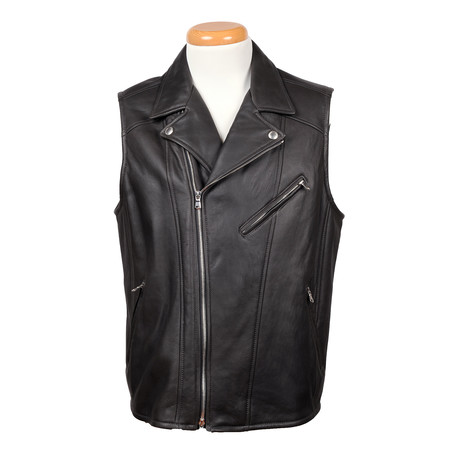 Leather Vest // Black (XS)