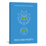 Rick And Morty Minimalist Poster // Popate (26"W x 18"H x 0.75"D)