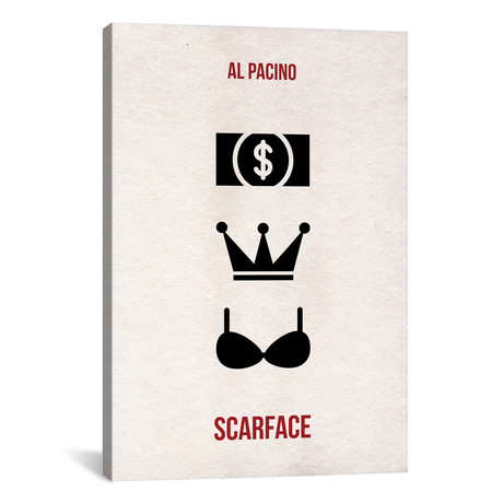 Scarface // Money Power Women // Minimalist Poster (26"W x 18"H x 0.75"D)