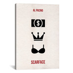 Scarface // Money Power Women // Minimalist Poster (26"W x 18"H x 0.75"D)